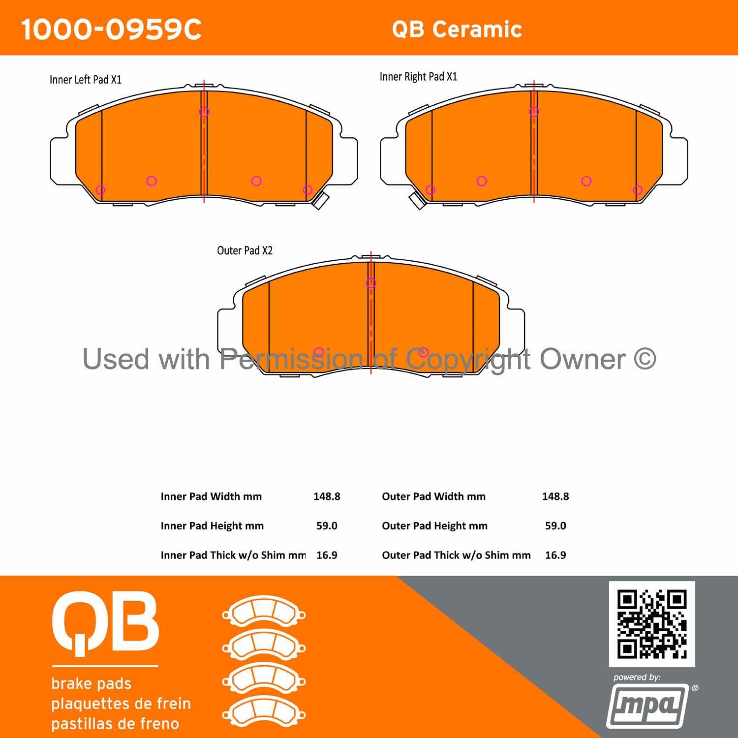 Other View of Front Disc Brake Pad Set MPA 1000-0959C