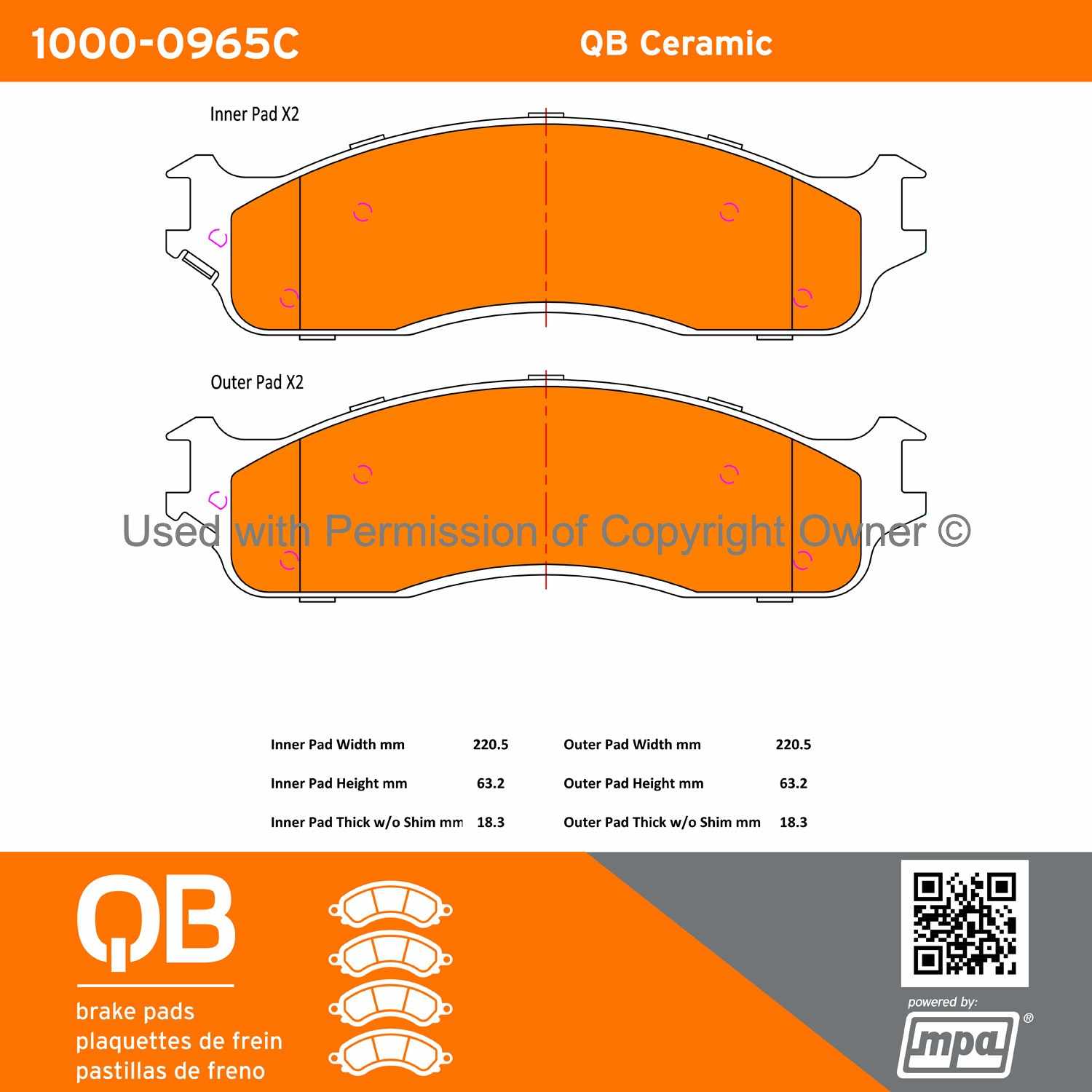 Other View of Front Disc Brake Pad Set MPA 1000-0965C