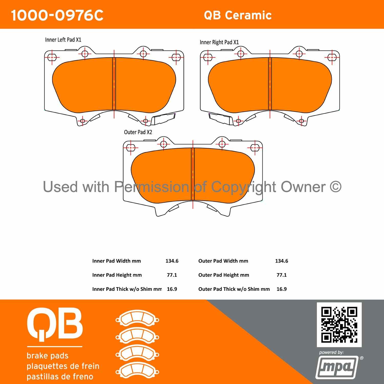 Other View of Front Disc Brake Pad Set MPA 1000-0976C