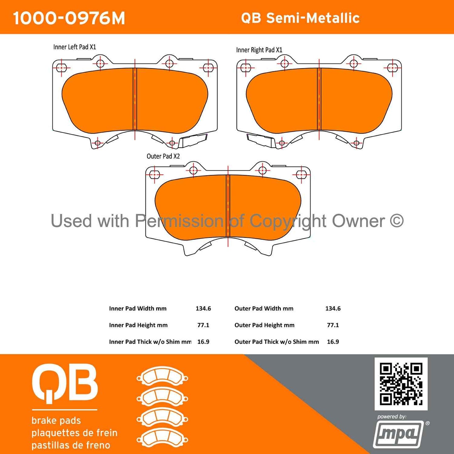 Other View of Front Disc Brake Pad Set MPA 1000-0976M