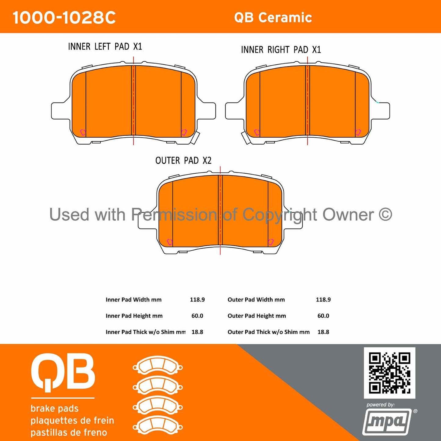 Other View of Front Disc Brake Pad Set MPA 1000-1028C