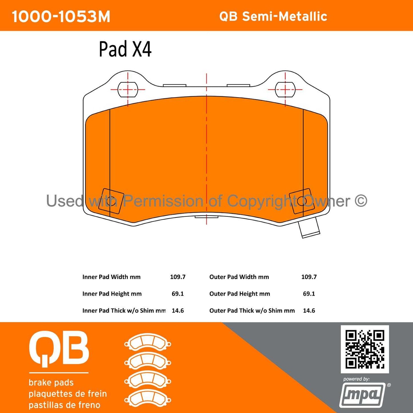 Other View of Rear Disc Brake Pad Set MPA 1000-1053M