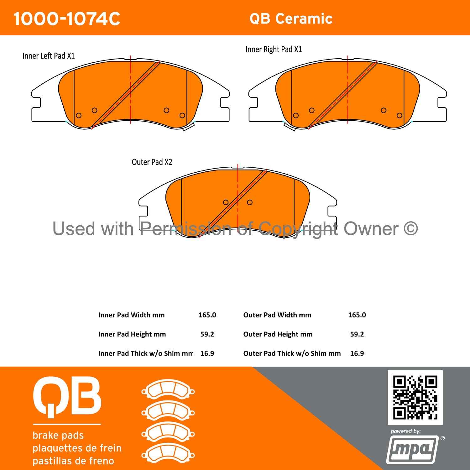 Other View of Front Disc Brake Pad Set MPA 1000-1074C