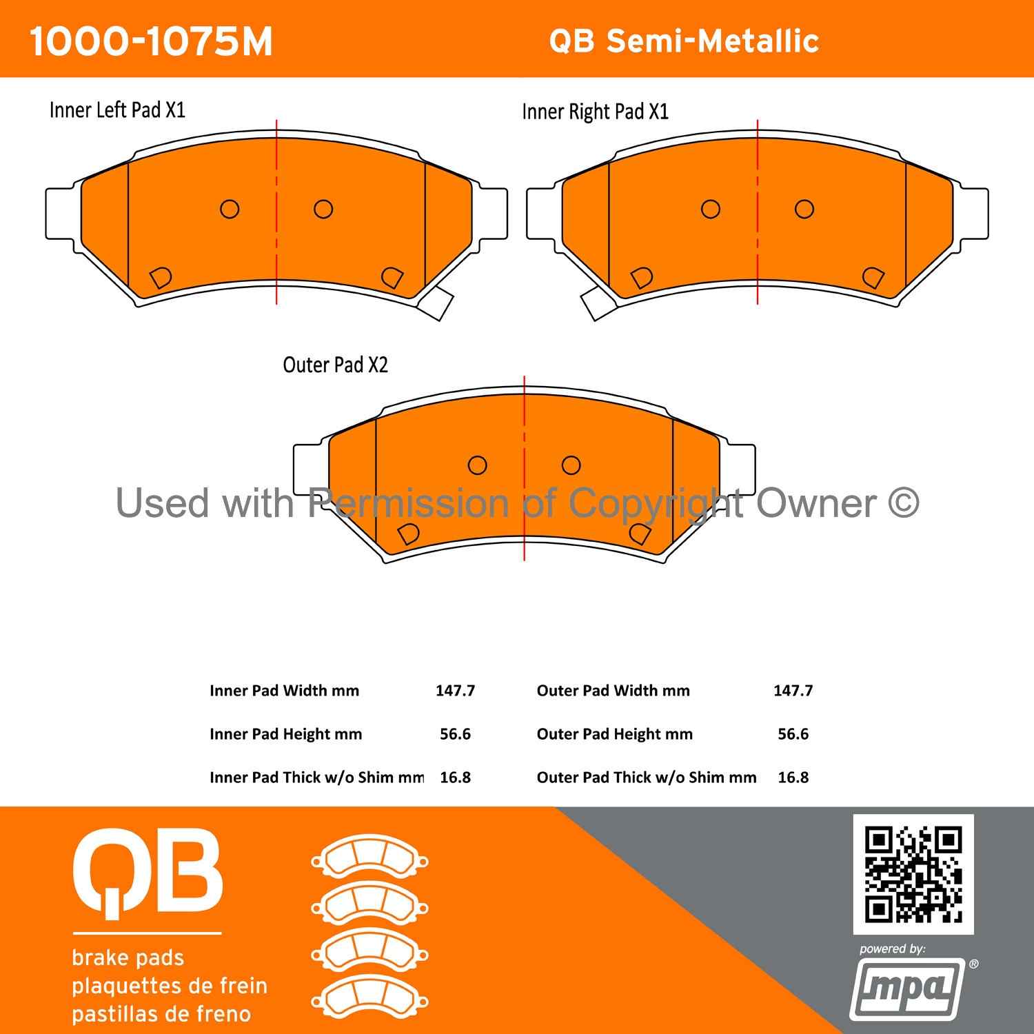 Other View of Front Disc Brake Pad Set MPA 1000-1075M