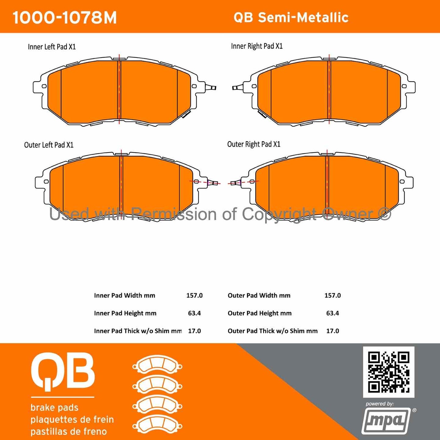 Other View of Front Disc Brake Pad Set MPA 1000-1078M