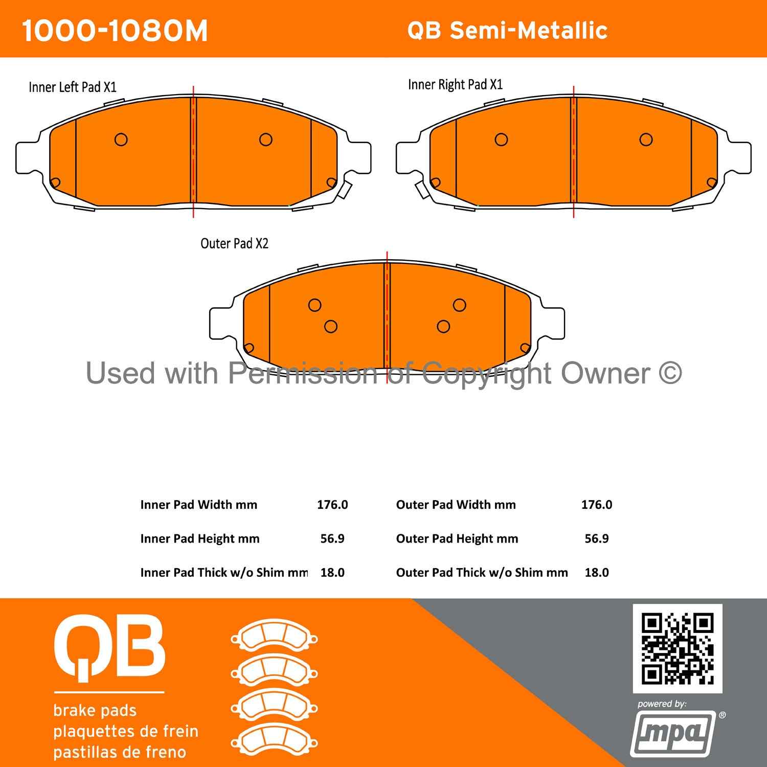 Other View of Front Disc Brake Pad Set MPA 1000-1080M