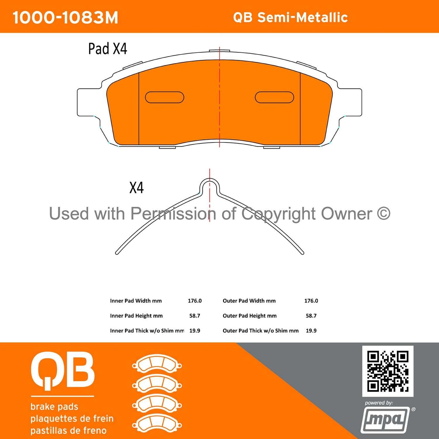 Other View of Front Disc Brake Pad Set MPA 1000-1083M