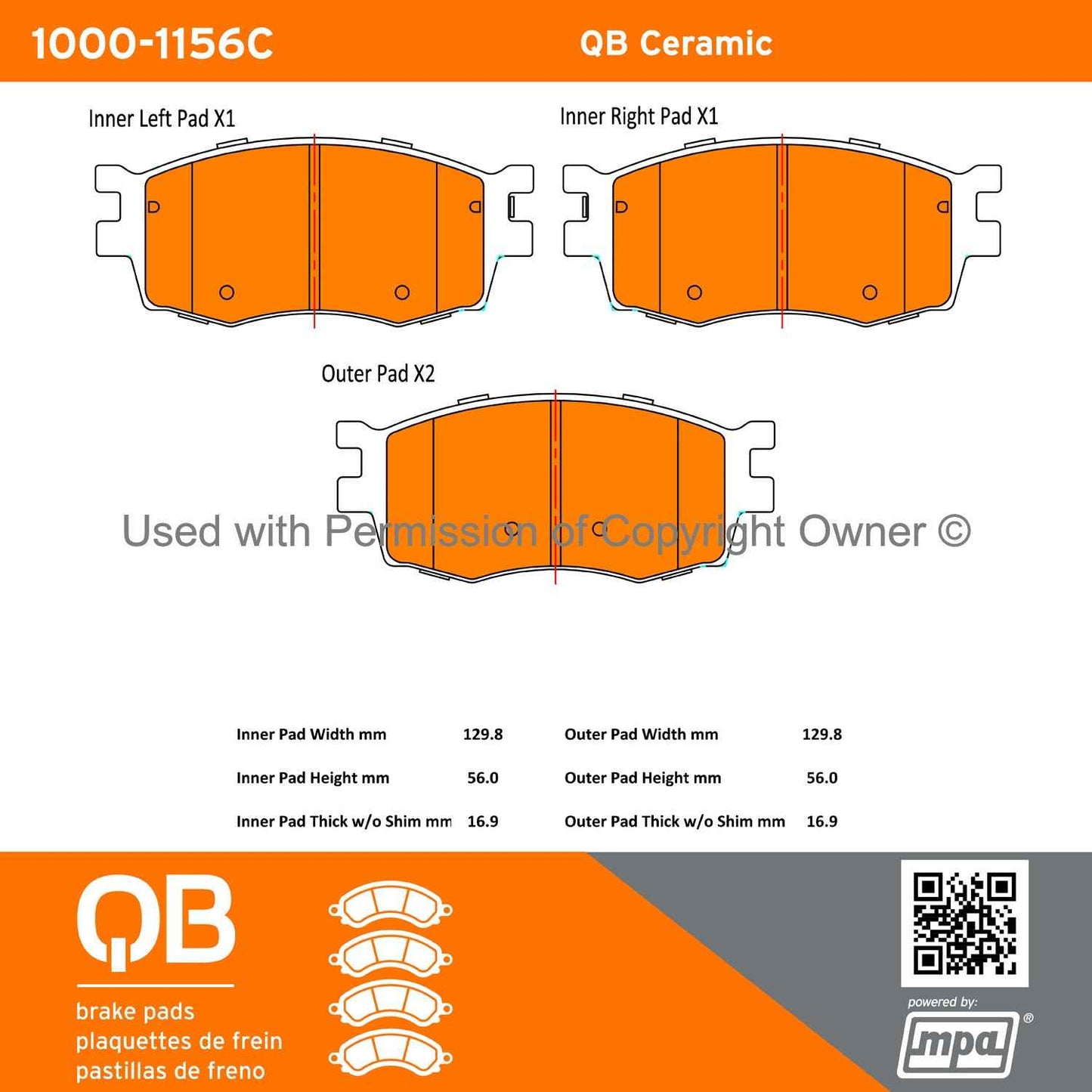 Other View of Front Disc Brake Pad Set MPA 1000-1156C