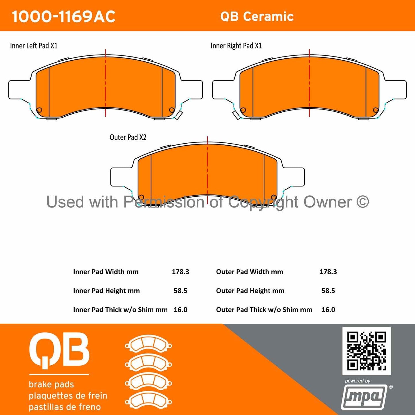 Other View of Front Disc Brake Pad Set MPA 1000-1169AC