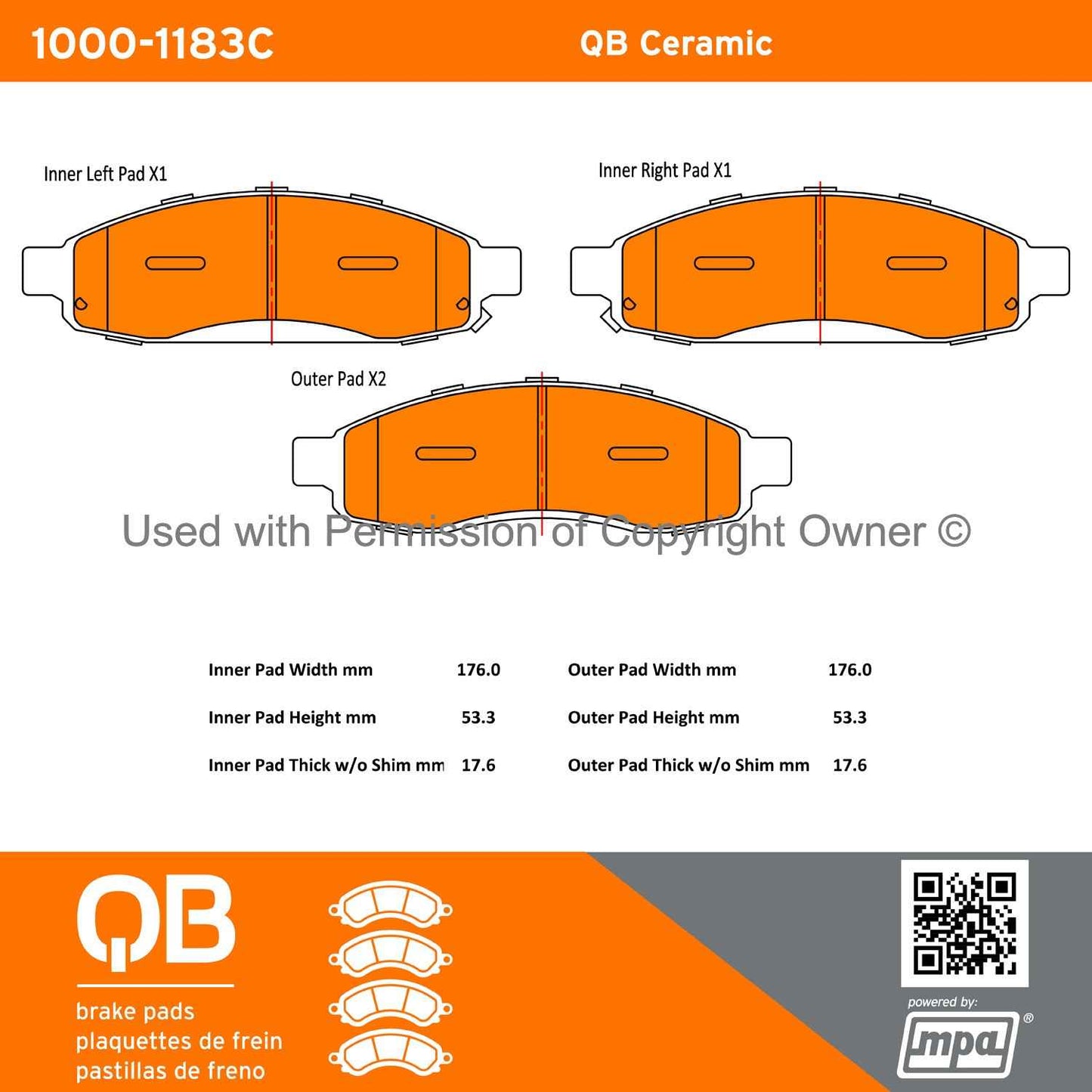 Other View of Front Disc Brake Pad Set MPA 1000-1183C