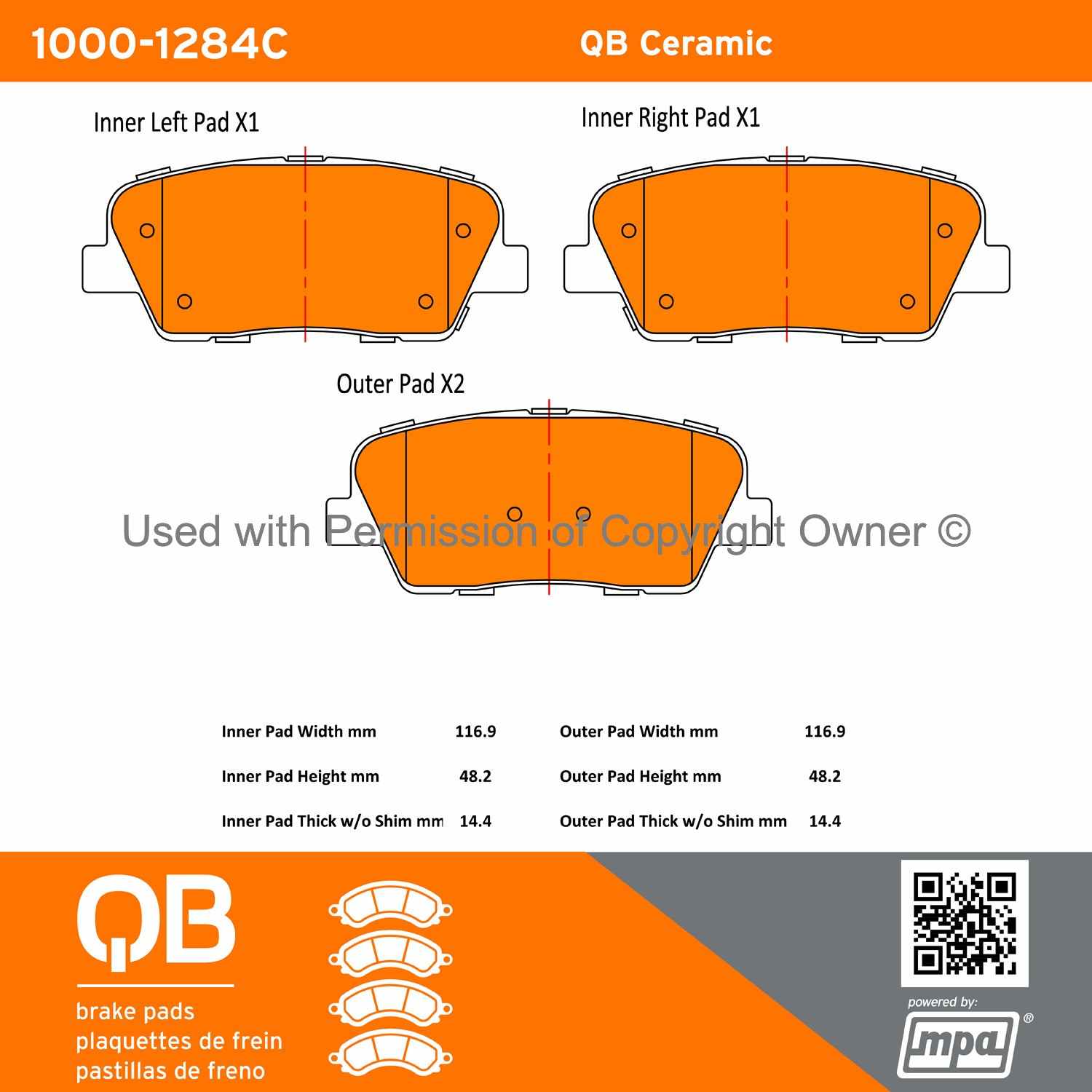 Other View of Rear Disc Brake Pad Set MPA 1000-1284C