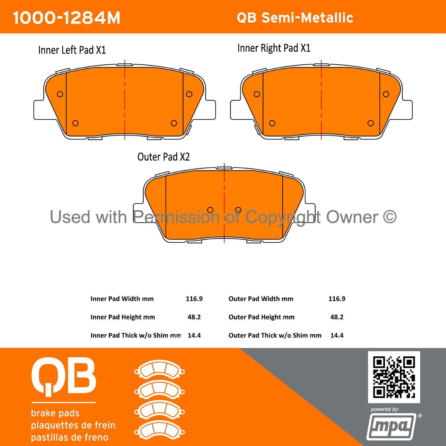 Other View of Rear Disc Brake Pad Set MPA 1000-1284M