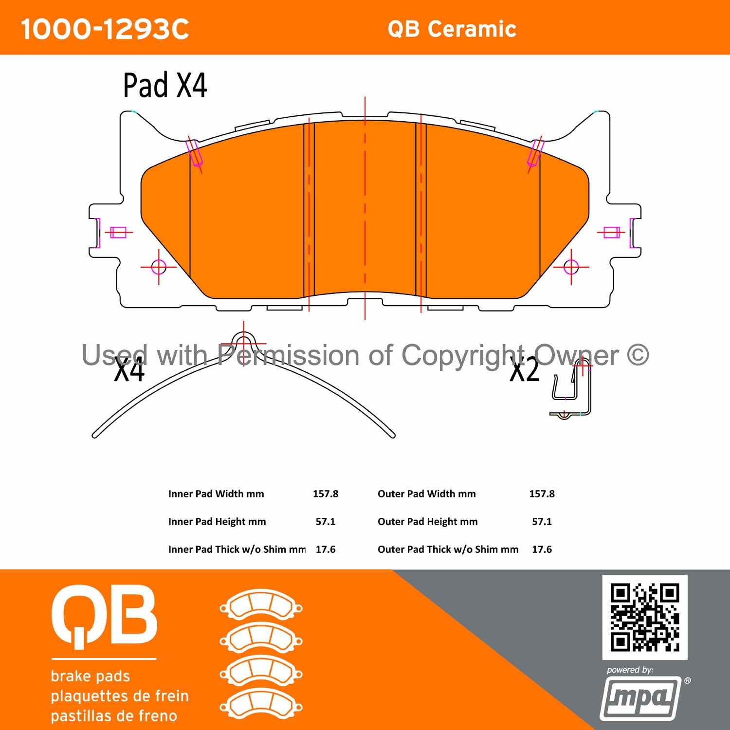 Other View of Front Disc Brake Pad Set MPA 1000-1293C