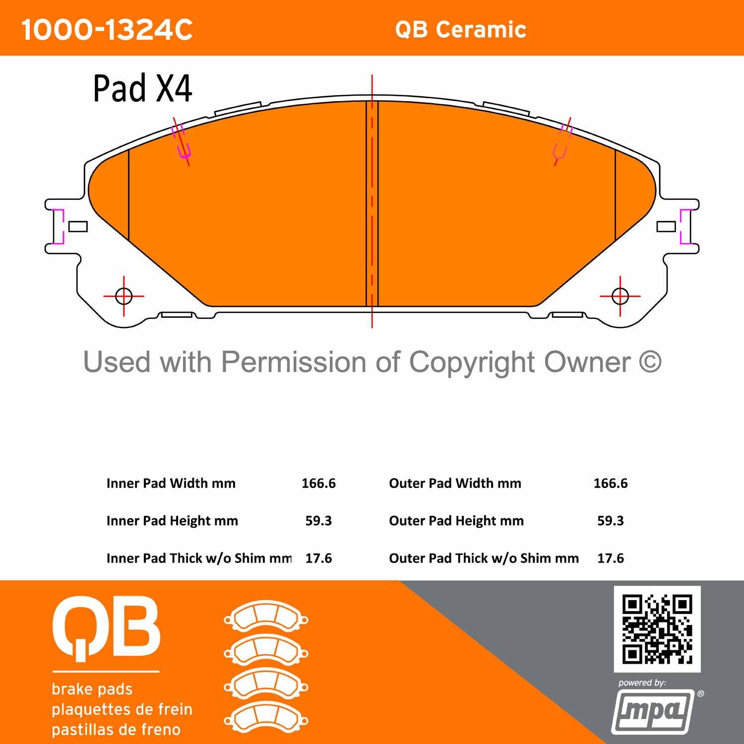 Other View of Front Disc Brake Pad Set MPA 1000-1324C