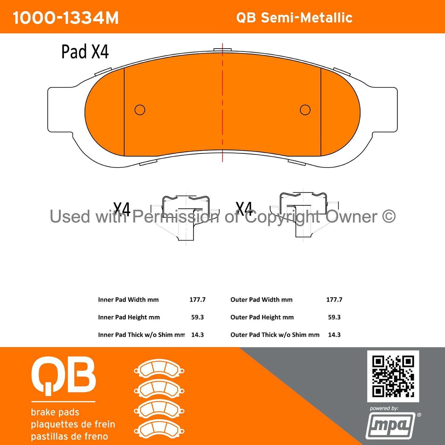 Other View of Rear Disc Brake Pad Set MPA 1000-1334M