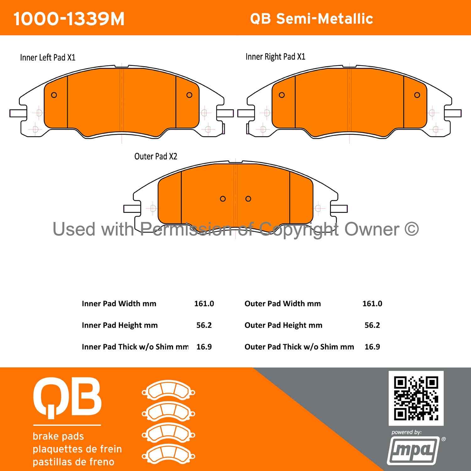 Other View of Front Disc Brake Pad Set MPA 1000-1339M