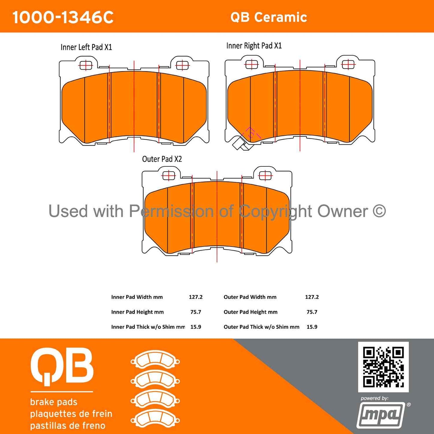 Other View of Front Disc Brake Pad Set MPA 1000-1346C