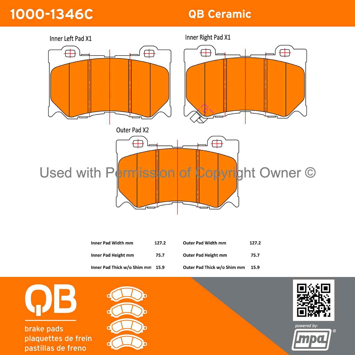 Other View of Front Disc Brake Pad Set MPA 1000-1346C