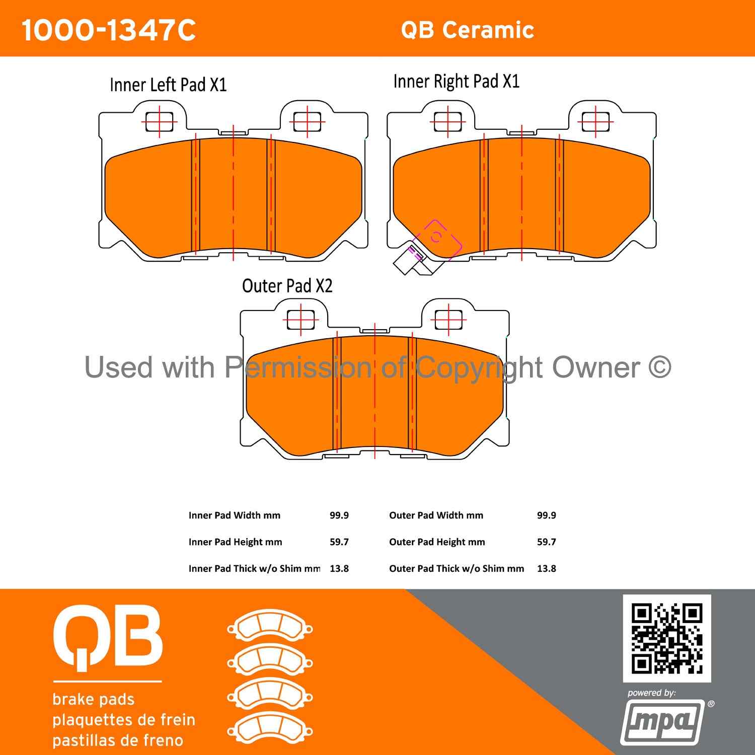 Other View of Rear Disc Brake Pad Set MPA 1000-1347C