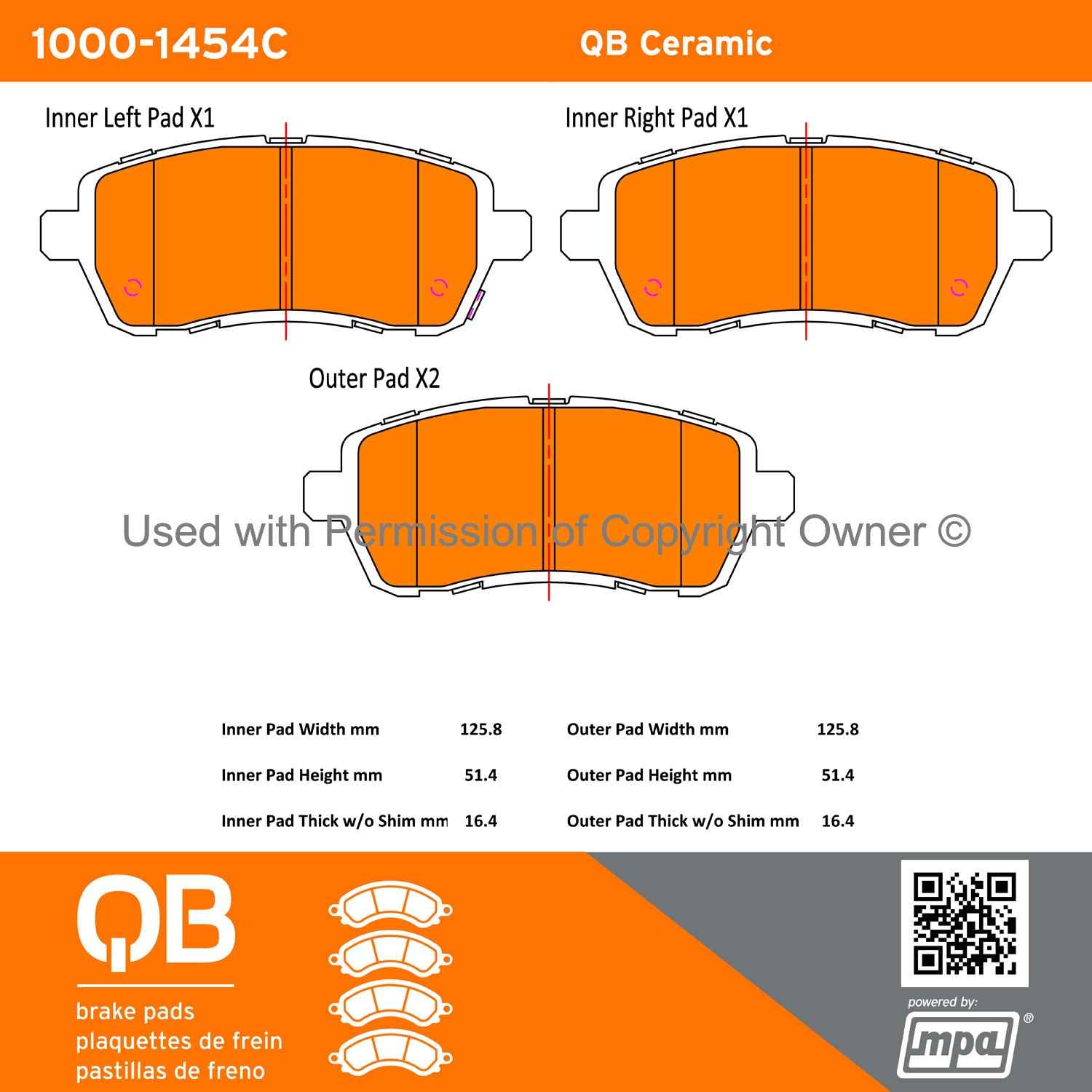 Other View of Front Disc Brake Pad Set MPA 1000-1454C