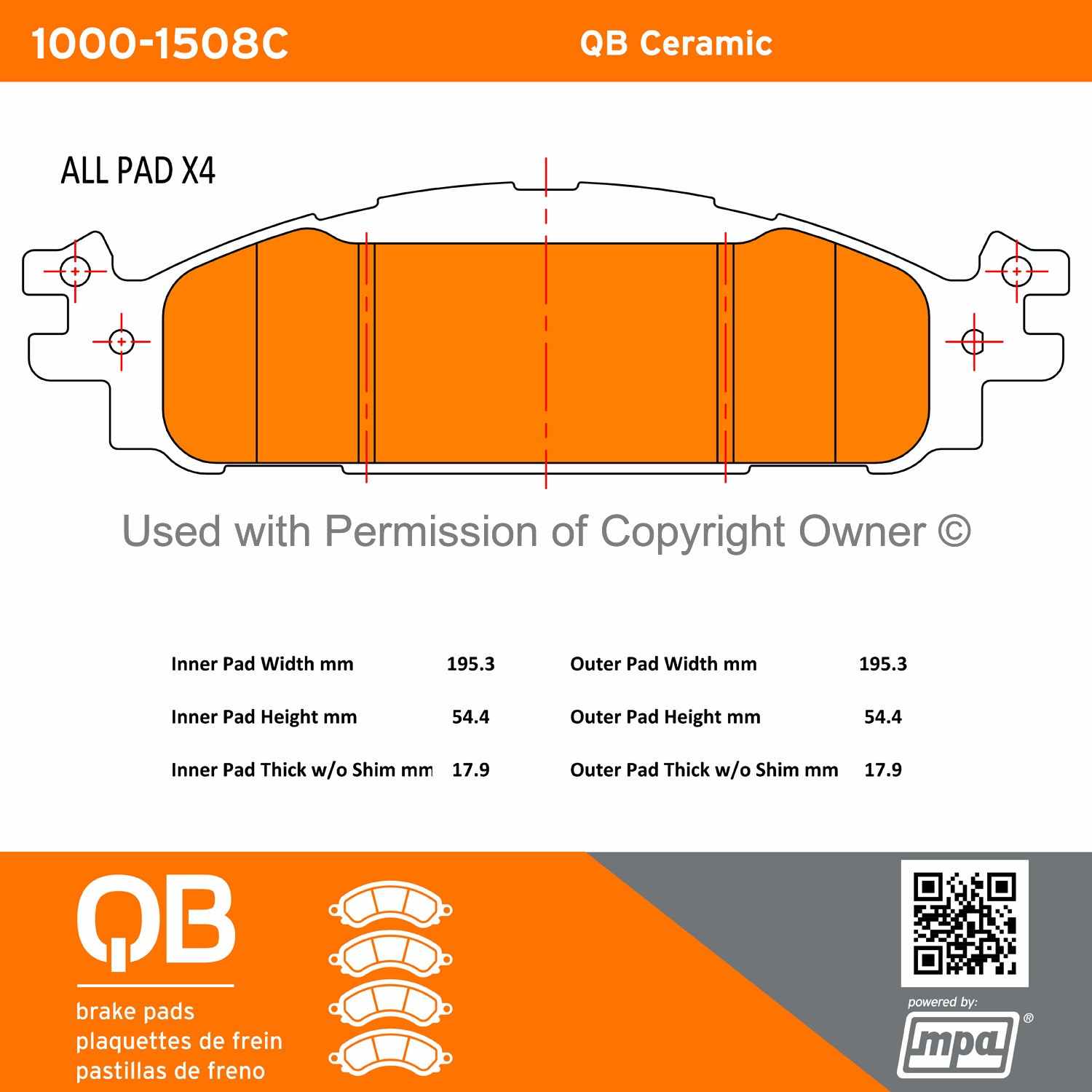 Other View of Front Disc Brake Pad Set MPA 1000-1508C