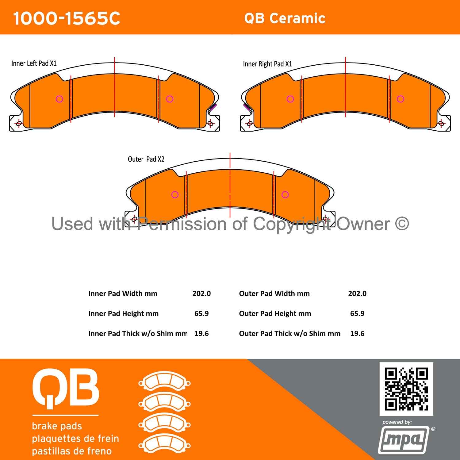 Other View of Front Disc Brake Pad Set MPA 1000-1565C