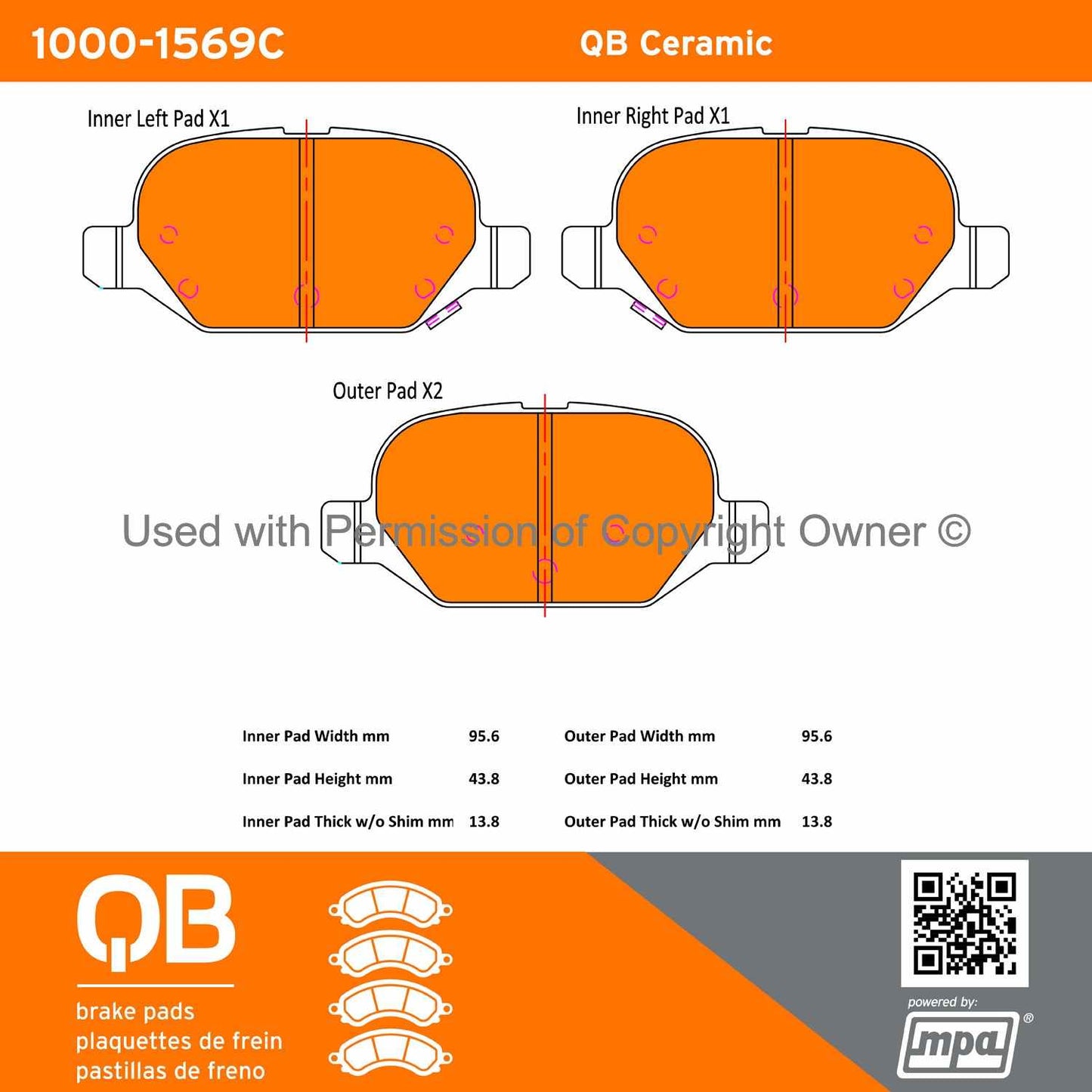 Other View of Rear Disc Brake Pad Set MPA 1000-1569C