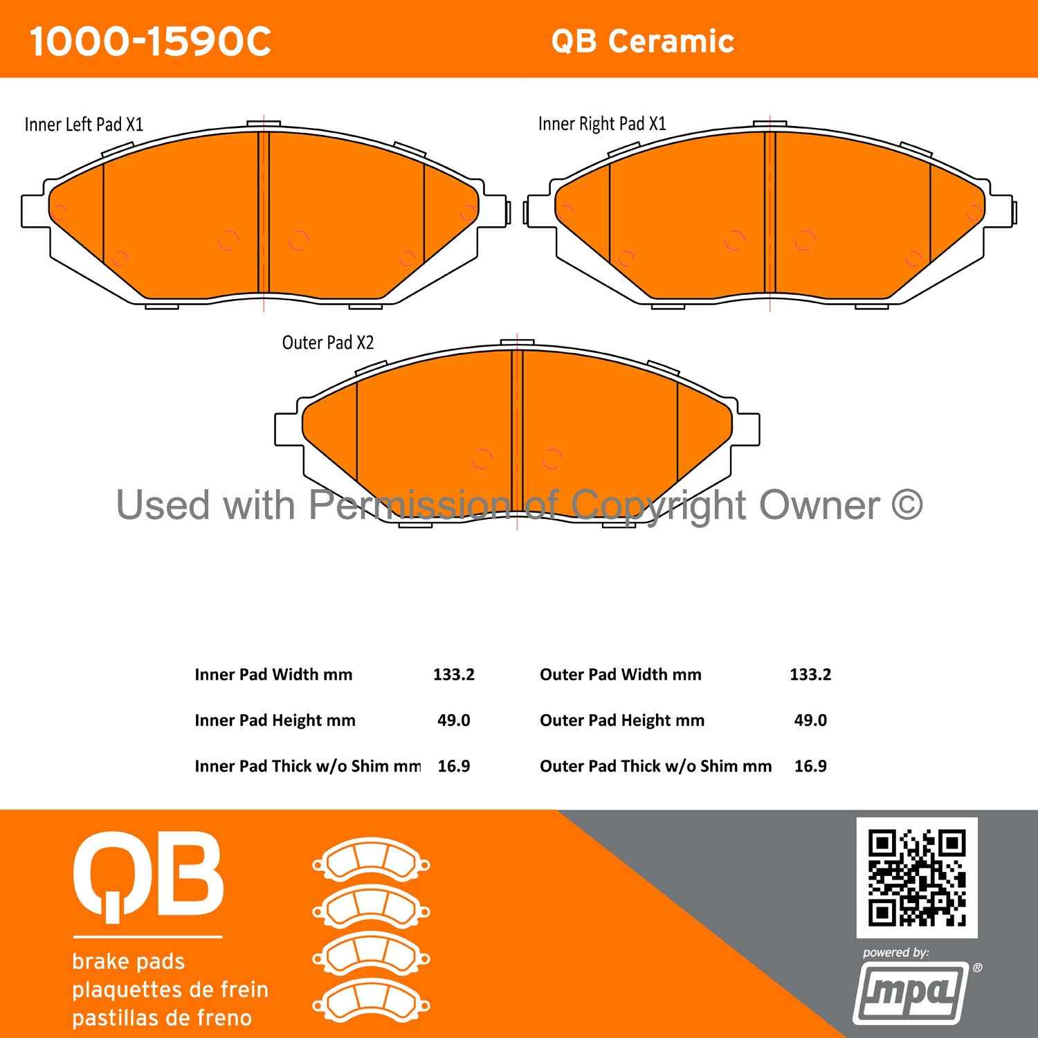 Other View of Front Disc Brake Pad Set MPA 1000-1590C