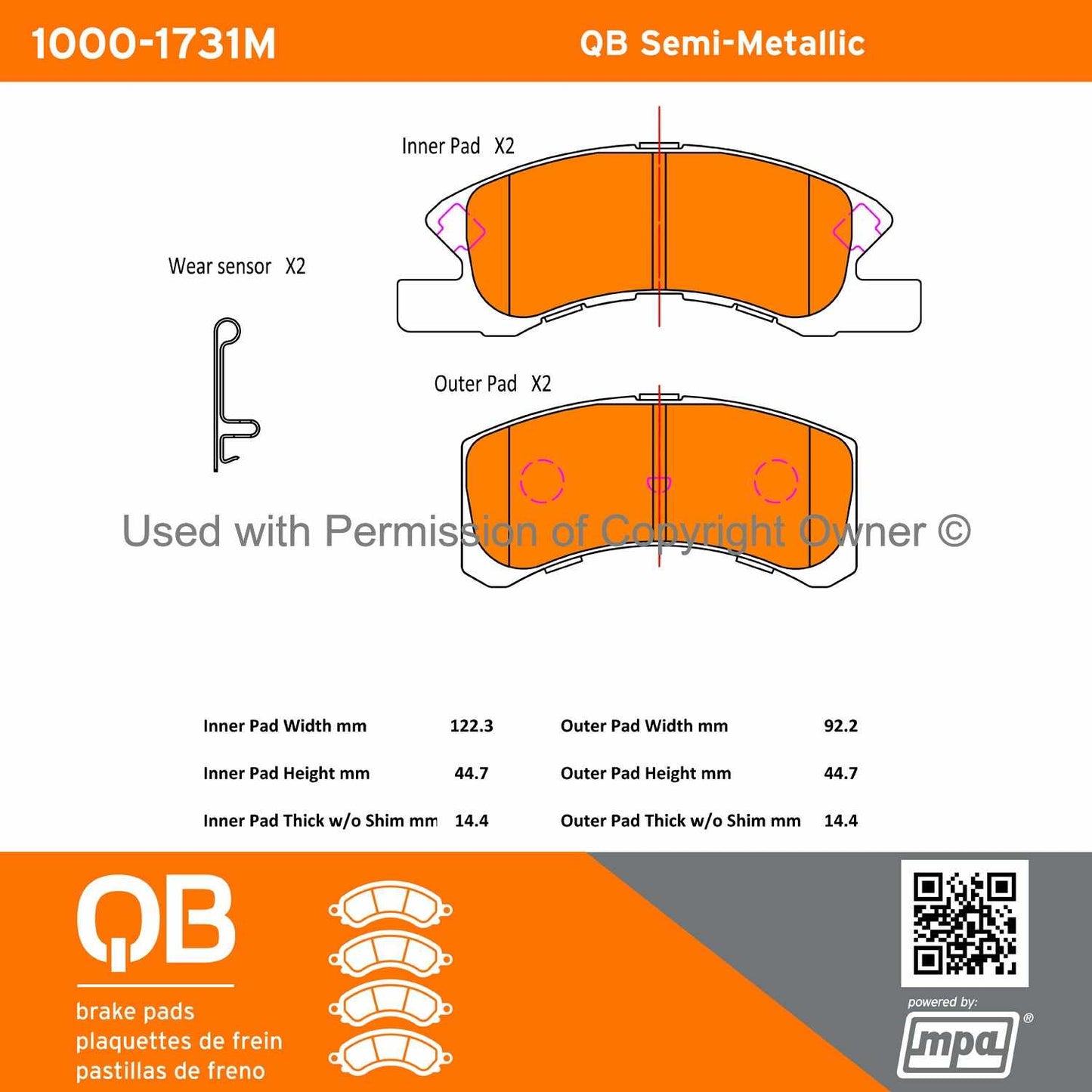 Other View of Front Disc Brake Pad Set MPA 1000-1731M