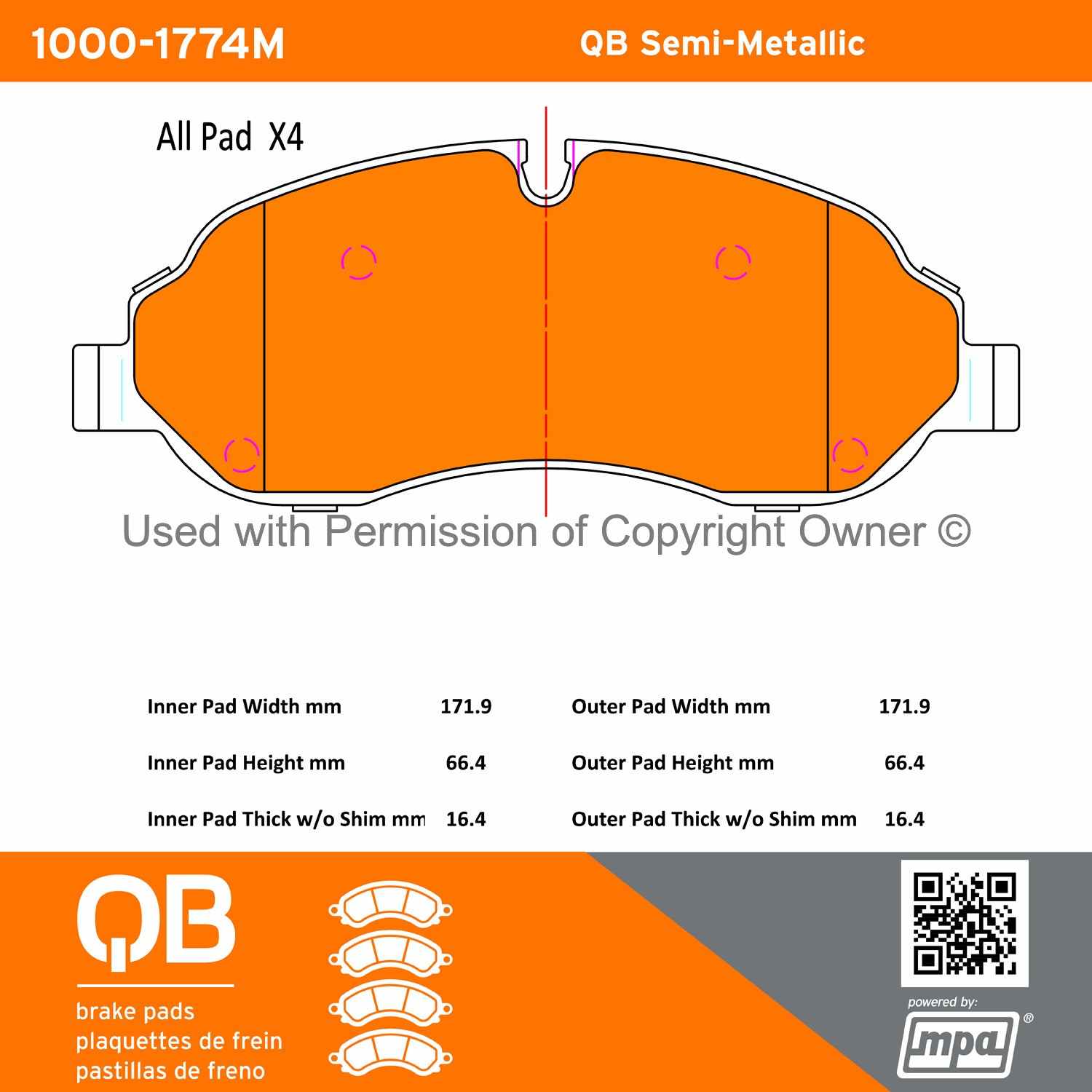 Other View of Front Disc Brake Pad Set MPA 1000-1774M