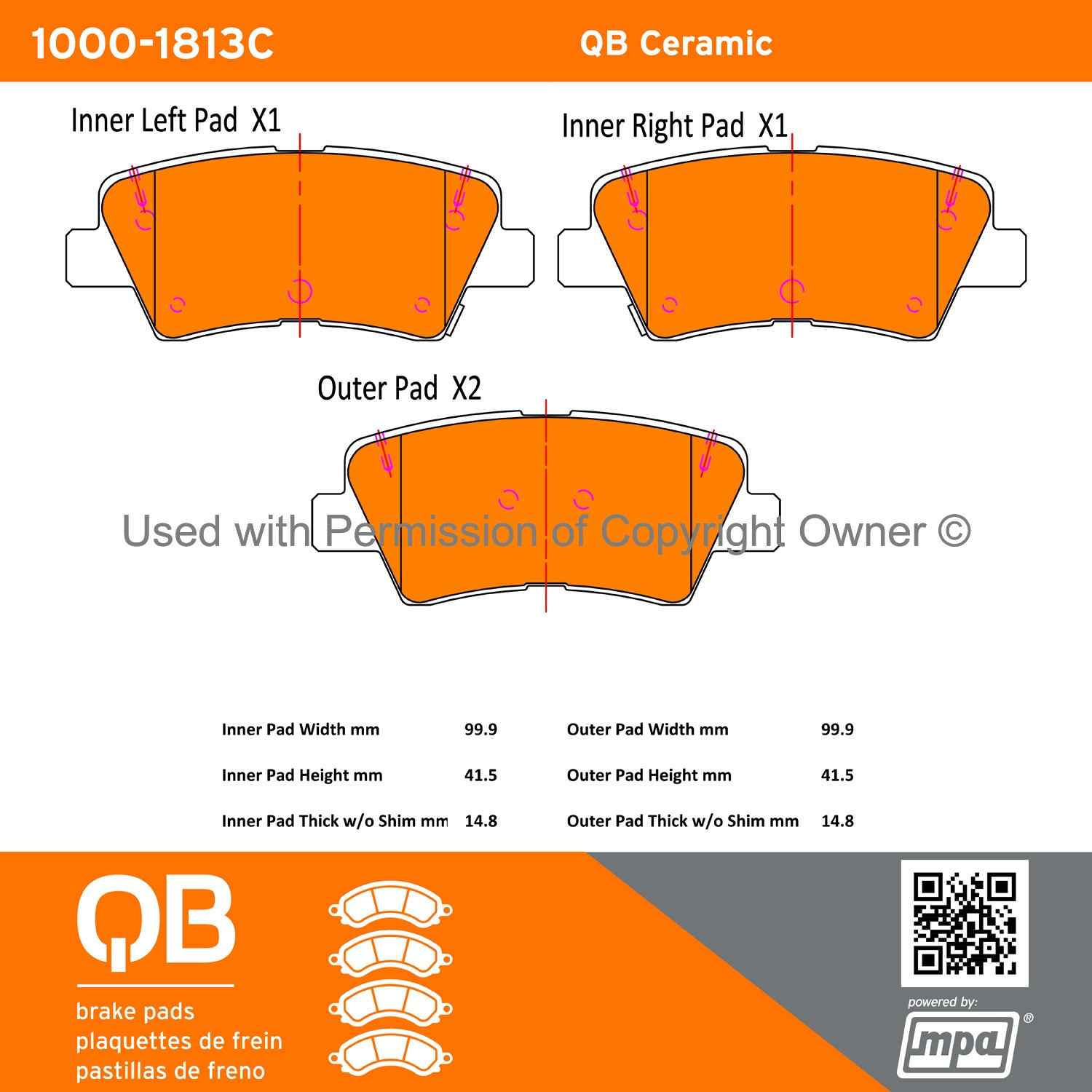 Other View of Rear Disc Brake Pad Set MPA 1000-1813C