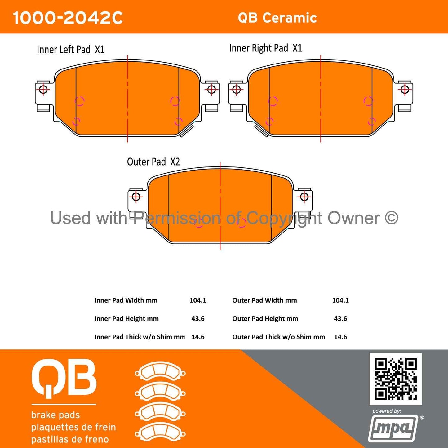 Other View of Rear Disc Brake Pad Set MPA 1000-2042C