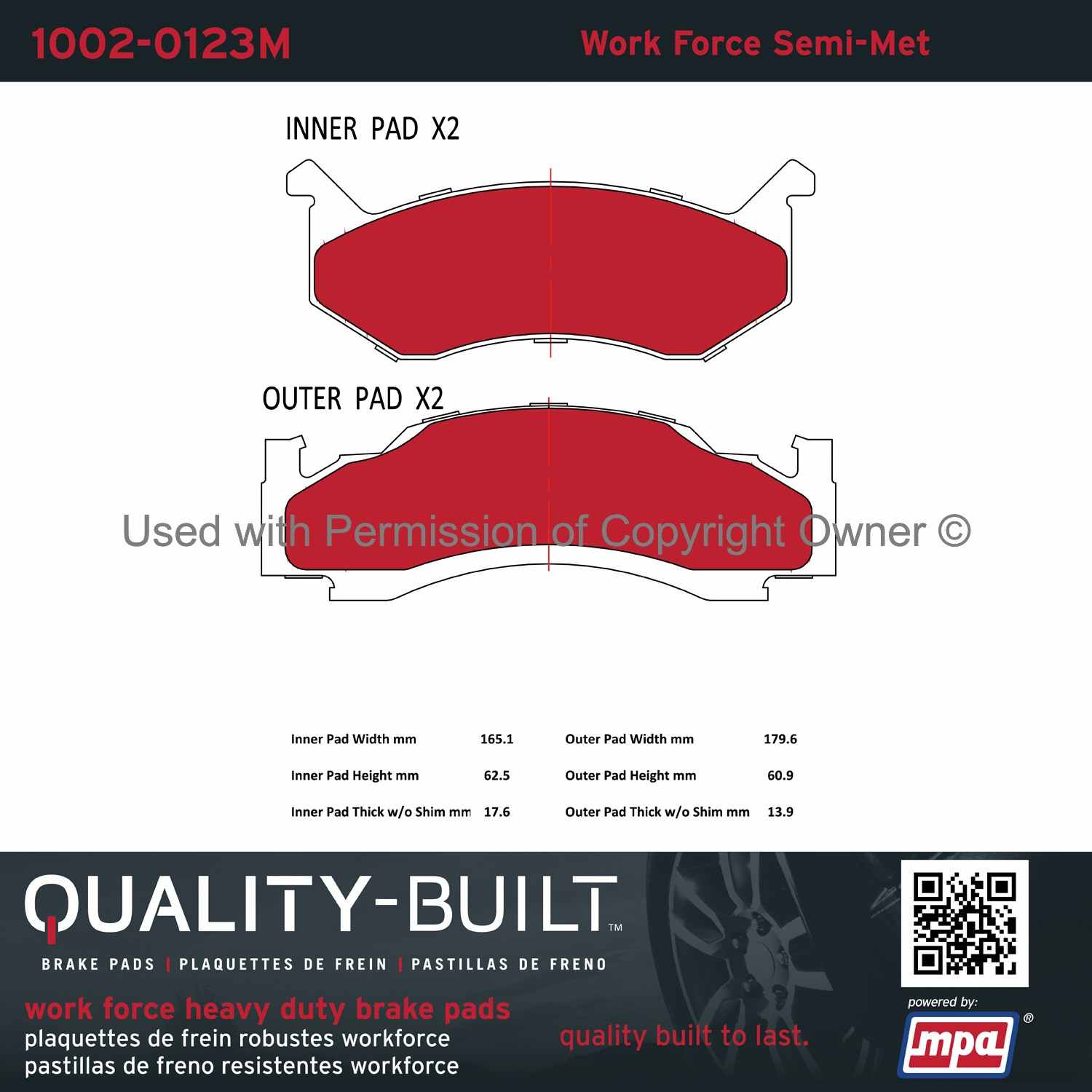 Other View of Front Disc Brake Pad Set MPA 1002-0123M