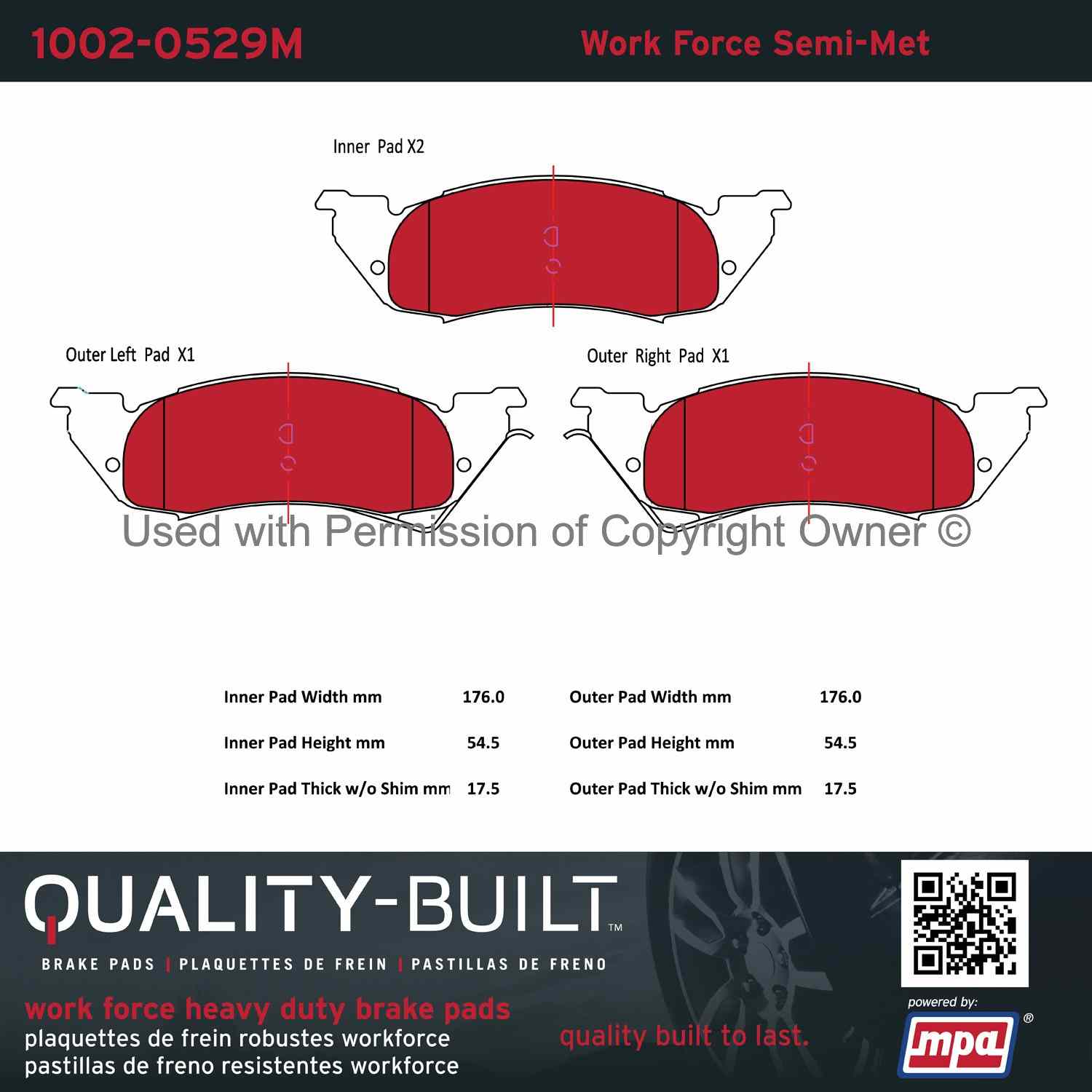 Other View of Front Disc Brake Pad Set MPA 1002-0529M