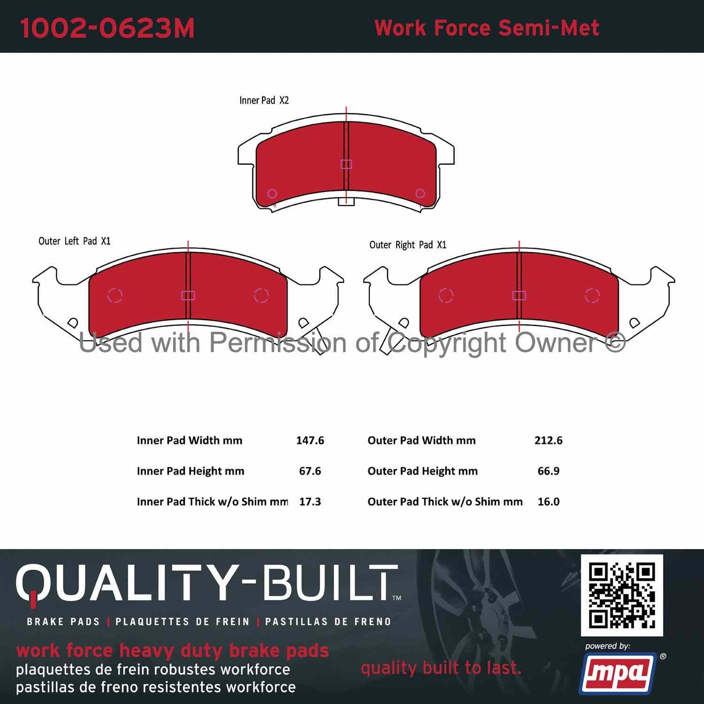 Other View of Front Disc Brake Pad Set MPA 1002-0623M