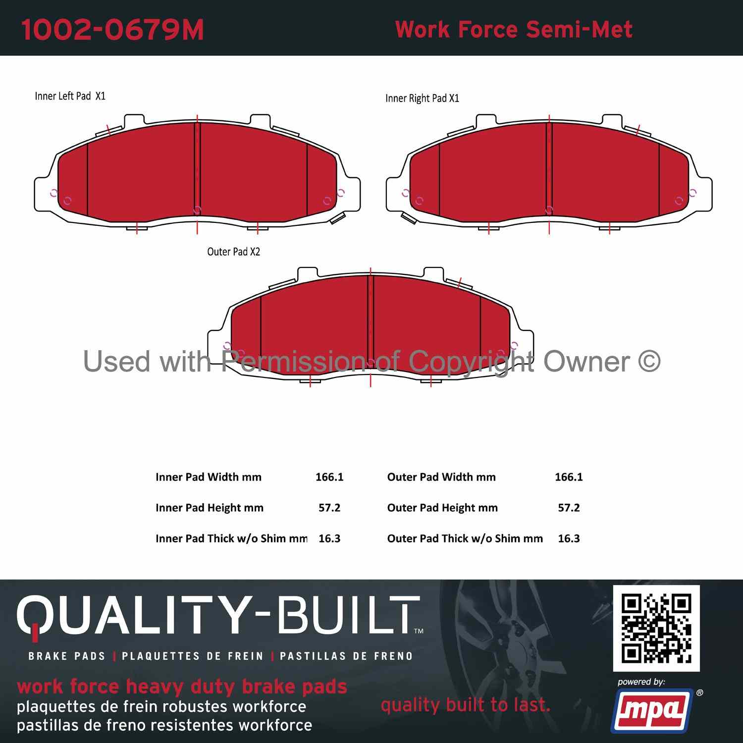 Other View of Front Disc Brake Pad Set MPA 1002-0679M