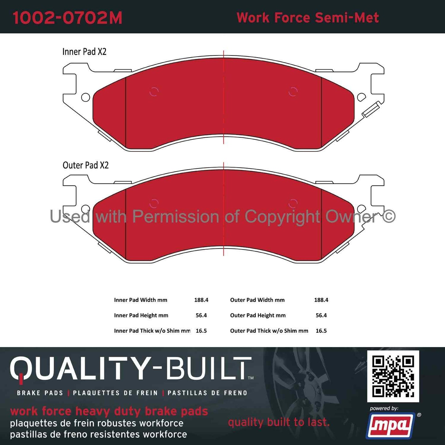 Other View of Front Disc Brake Pad Set MPA 1002-0702M