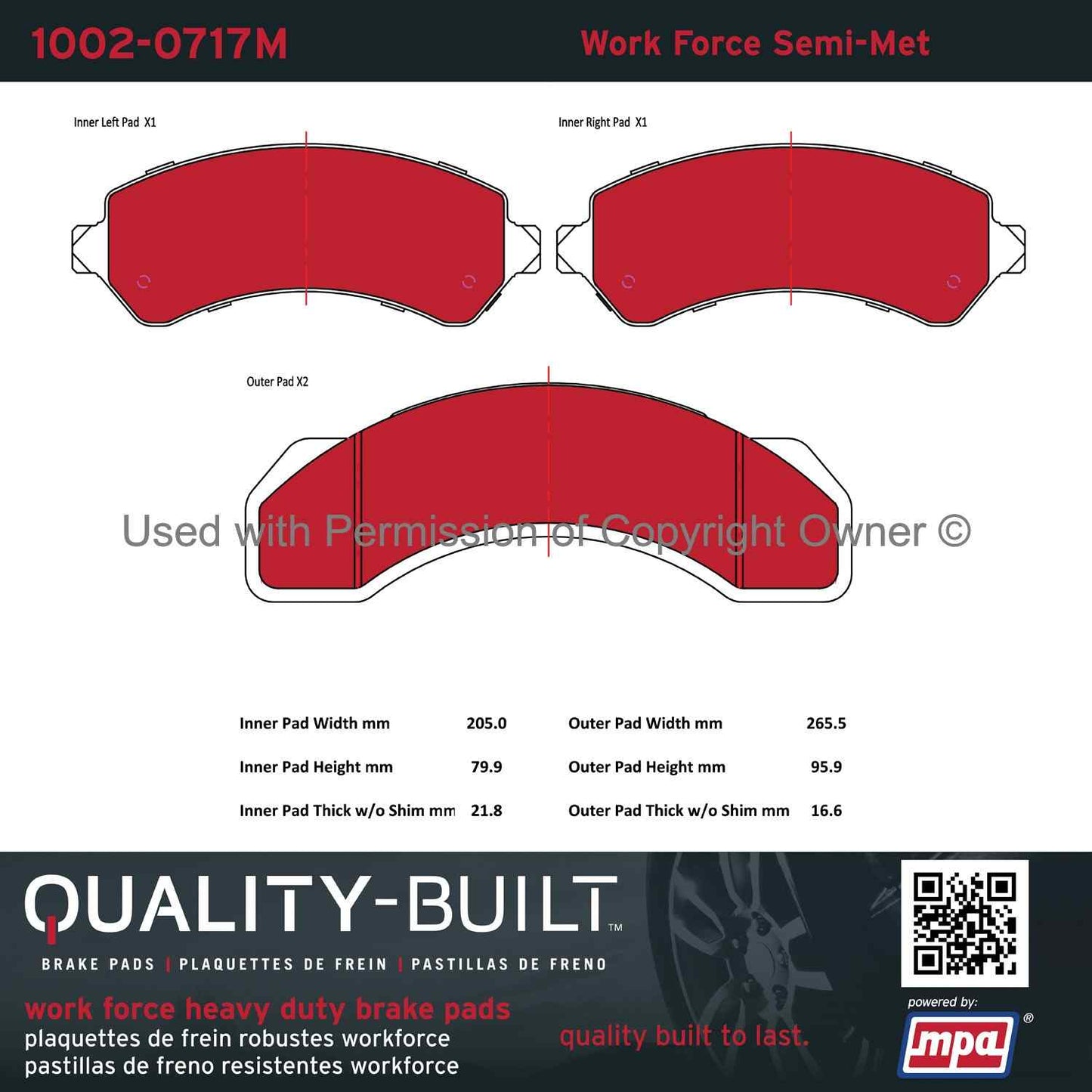 Other View of Rear Disc Brake Pad Set MPA 1002-0717M