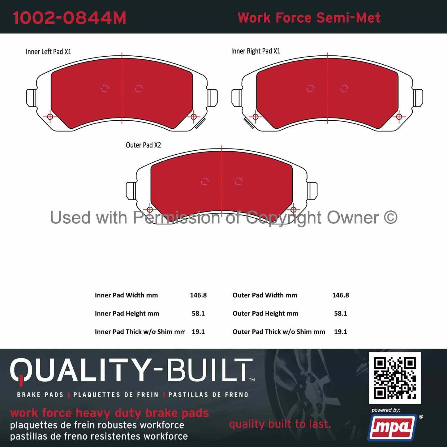 Other View of Front Disc Brake Pad Set MPA 1002-0844M