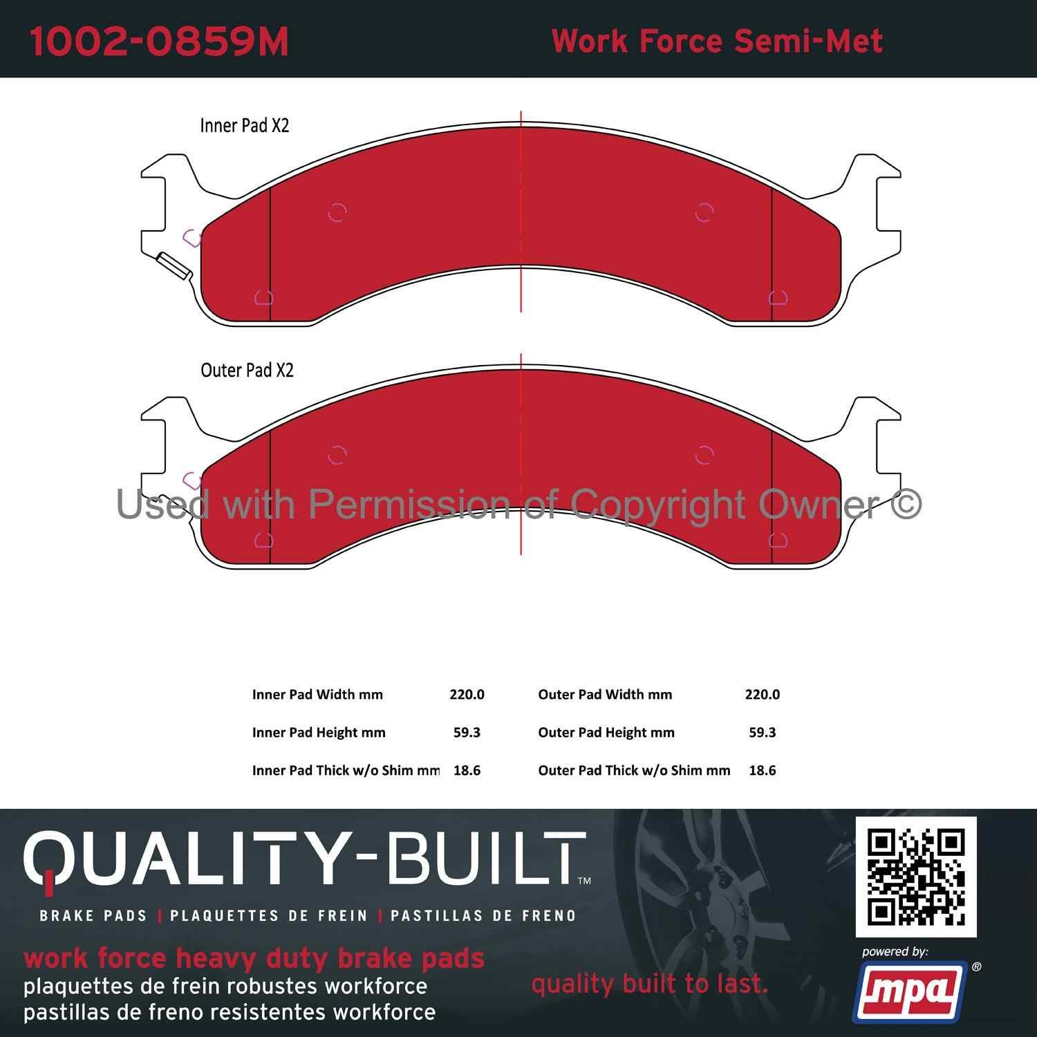 Other View of Front Disc Brake Pad Set MPA 1002-0859M