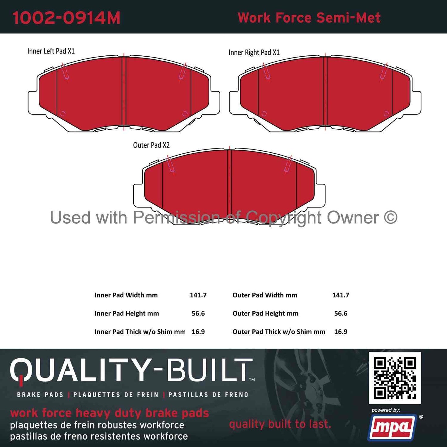 Other View of Front Disc Brake Pad Set MPA 1002-0914M