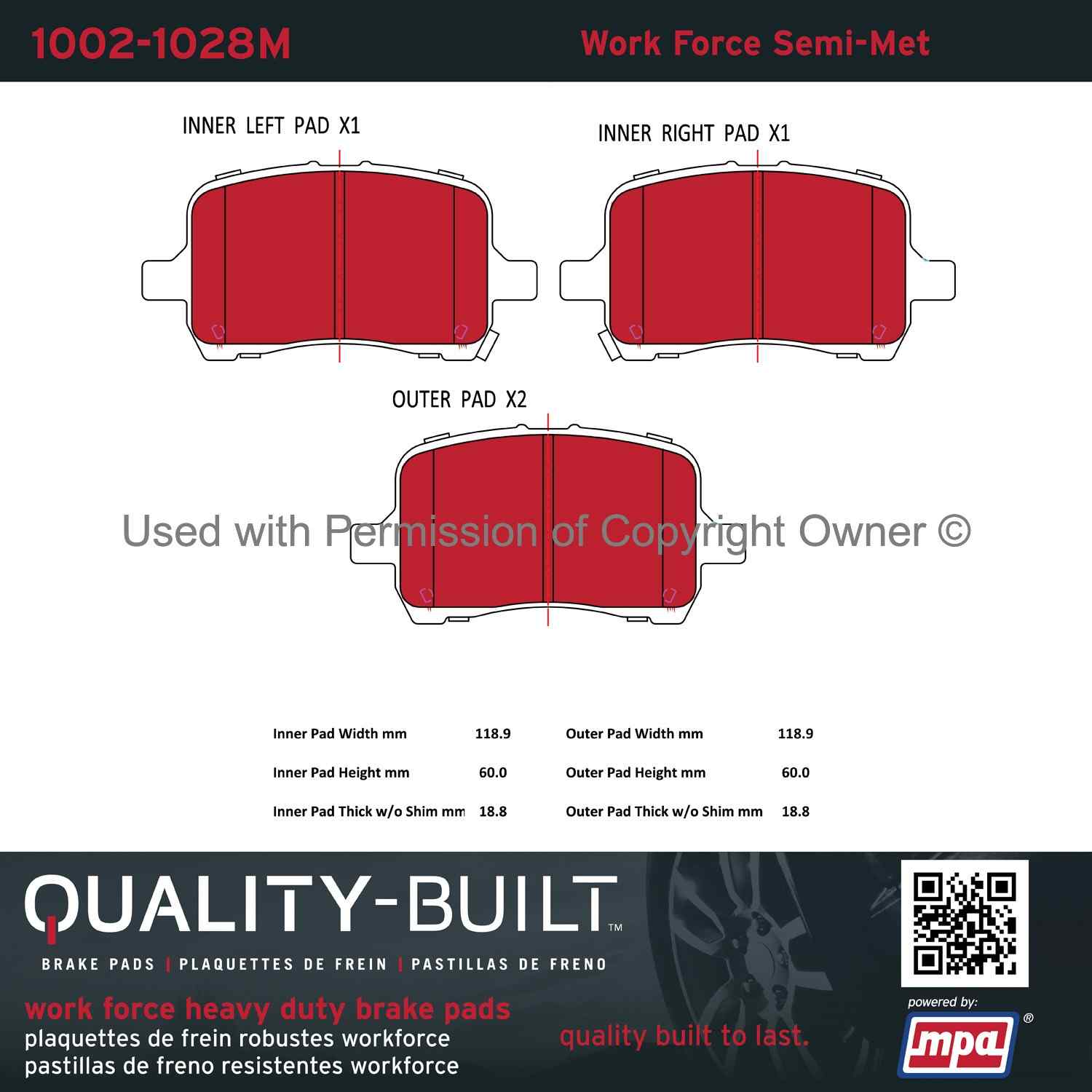 Other View of Front Disc Brake Pad Set MPA 1002-1028M