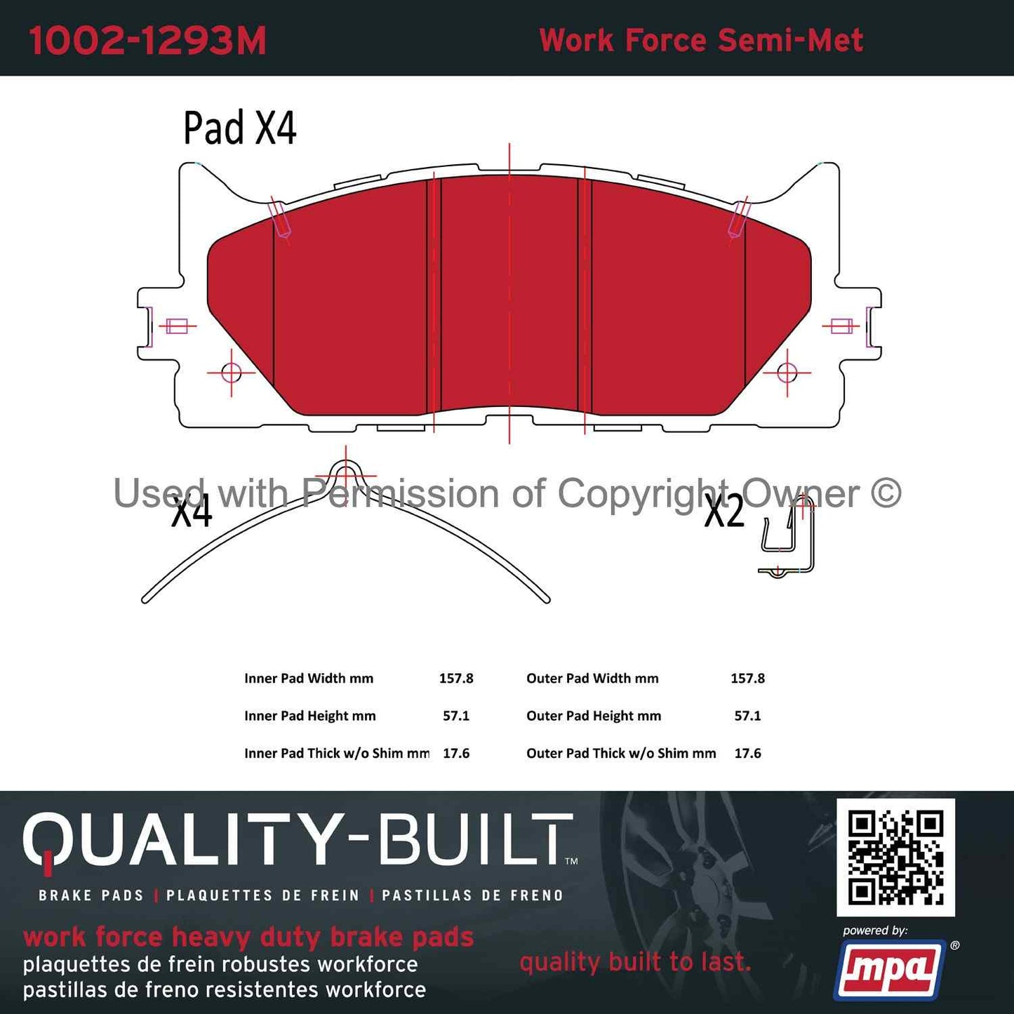 Other View of Front Disc Brake Pad Set MPA 1002-1293M