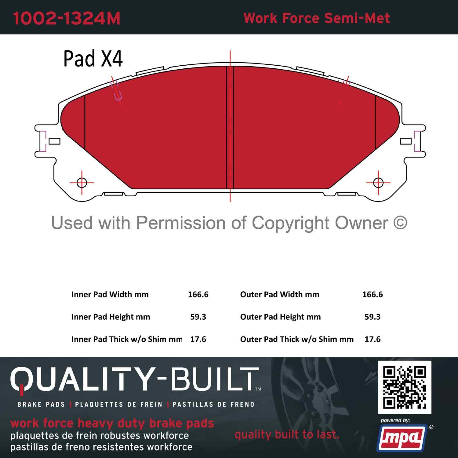 Other View of Front Disc Brake Pad Set MPA 1002-1324M