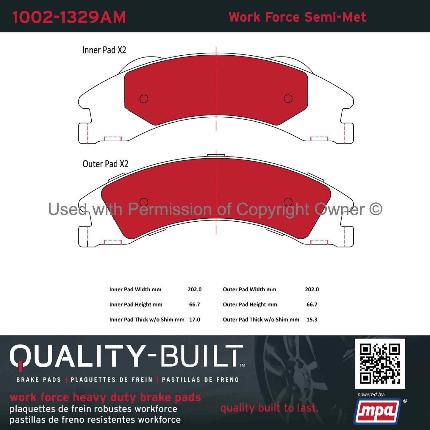 Other View of Rear Disc Brake Pad Set MPA 1002-1329AM