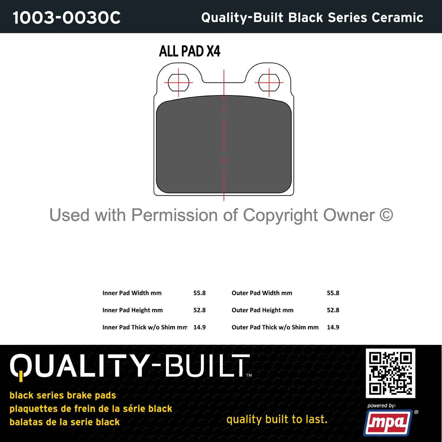 Other View of Rear Disc Brake Pad Set MPA 1003-0030C