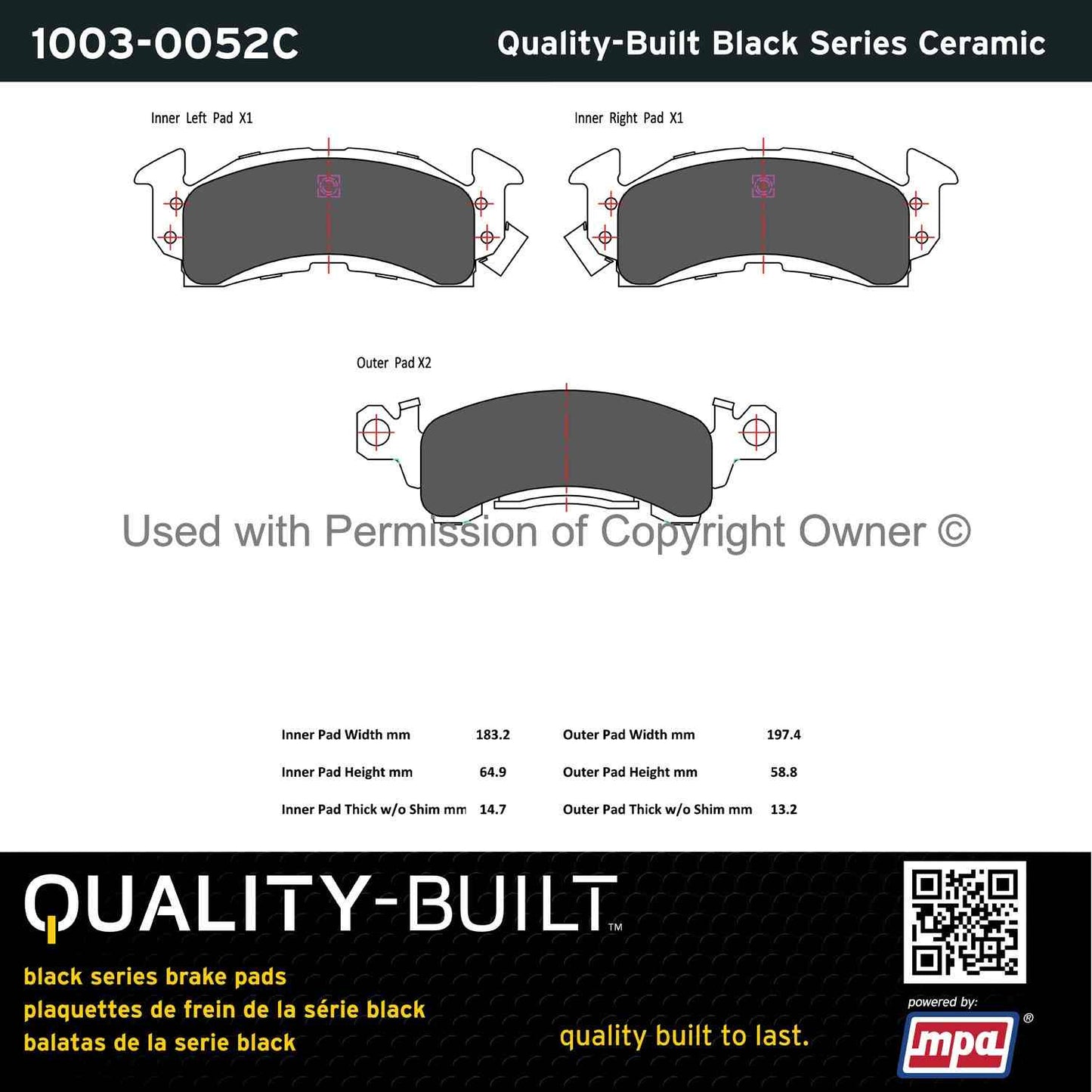 Other View of Front Disc Brake Pad Set MPA 1003-0052C