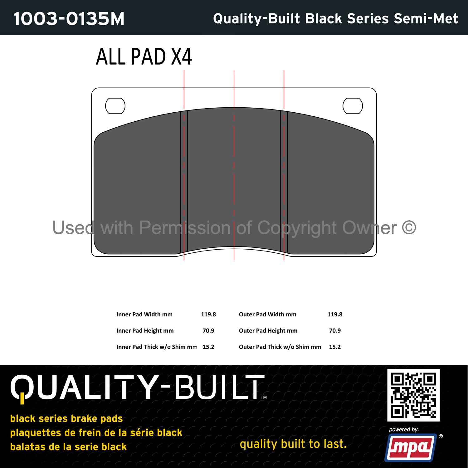 Other View of Front Disc Brake Pad Set MPA 1003-0135M