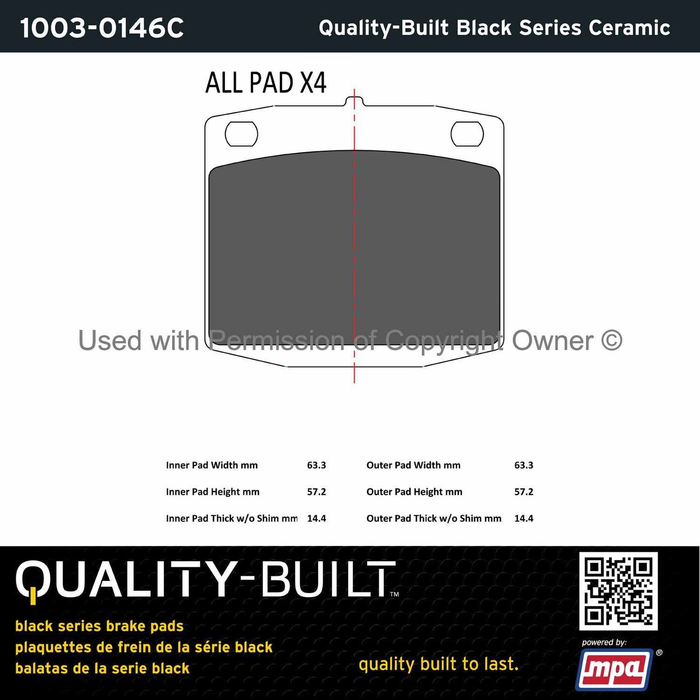 Other View of Front Disc Brake Pad Set MPA 1003-0146C