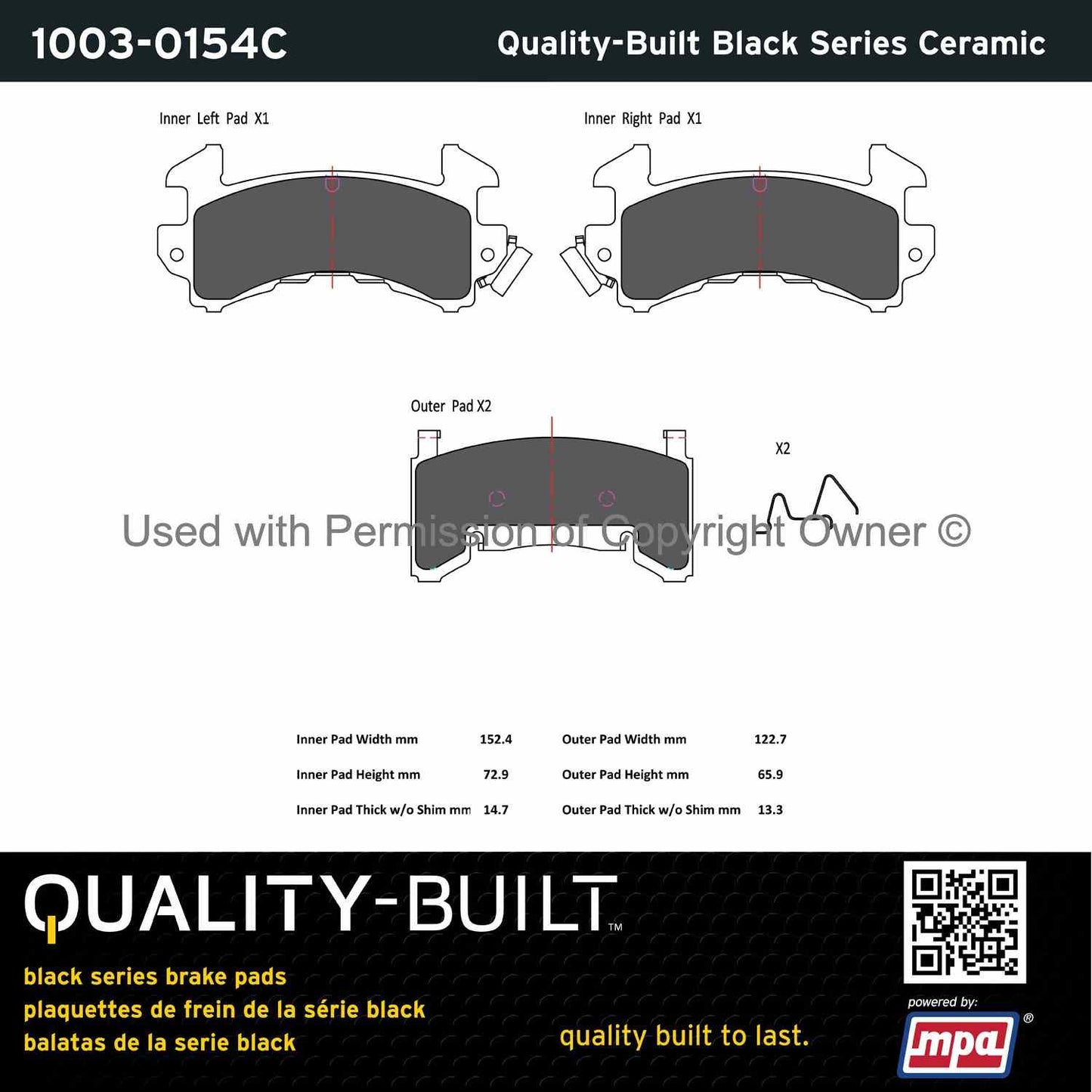 Other View of Front Disc Brake Pad Set MPA 1003-0154C